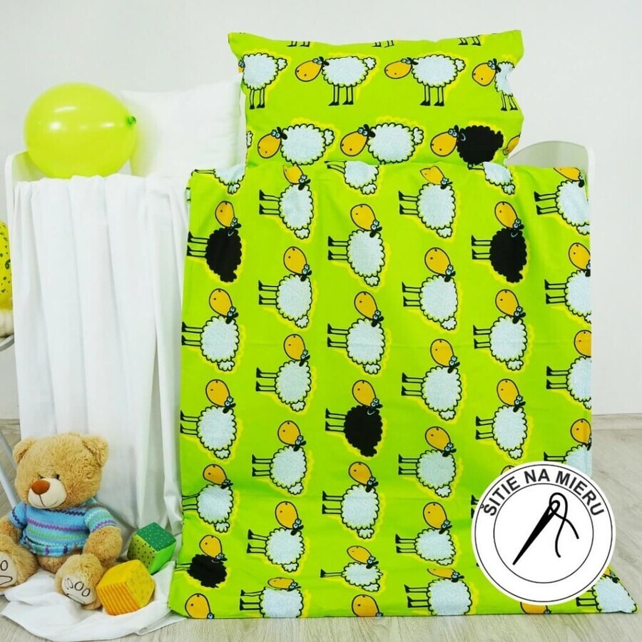 EMI ropa de cama de algodón para niños oveja verde 130x90+65x45