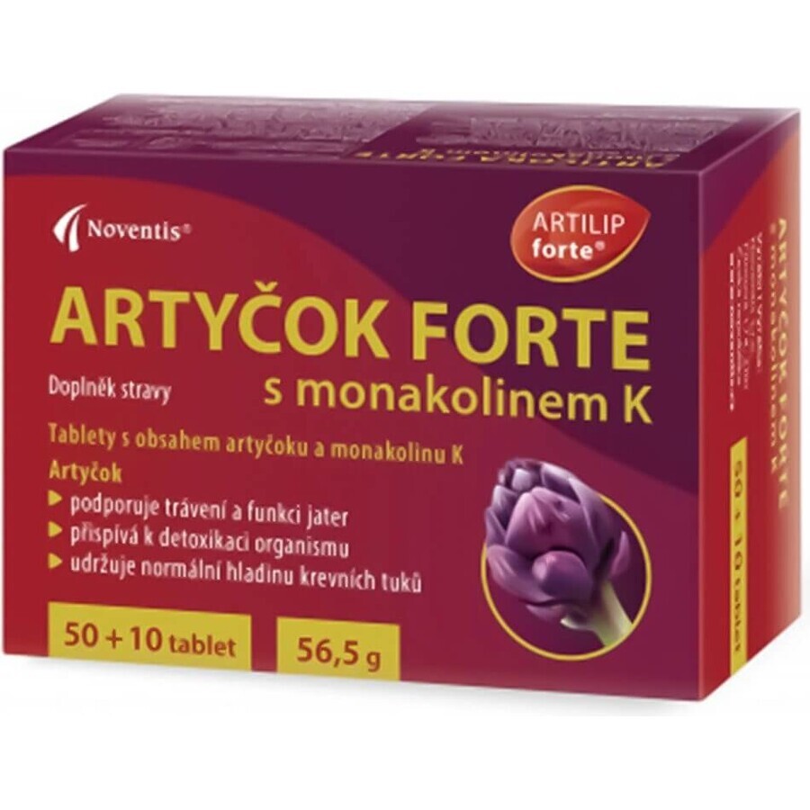 ARTIČOKA FORTE cu monacolin K 1×60 tbl, supliment alimentar ARTIČOKA FORTE cu monacolin K 1×60 tbl, supliment alimentar