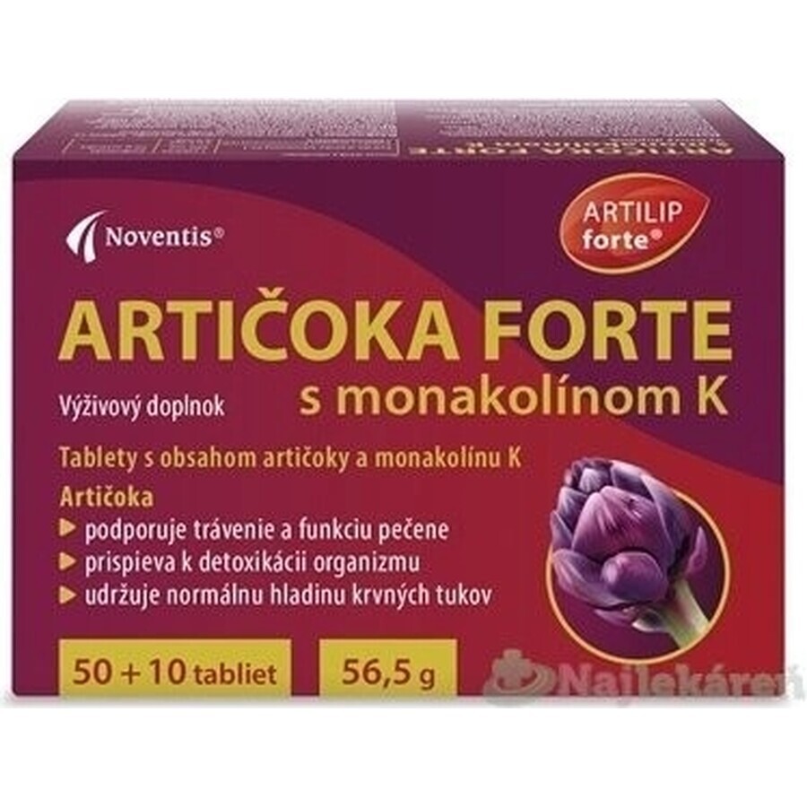 ARTIČOKA FORTE cu monacolin K 1×60 tbl, supliment alimentar ARTIČOKA FORTE cu monacolin K 1×60 tbl, supliment alimentar