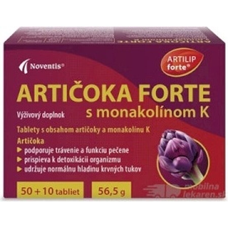 ARTIČOKA FORTE cu monacolin K 1×60 tbl, supliment alimentar ARTIČOKA FORTE cu monacolin K 1×60 tbl, supliment alimentar