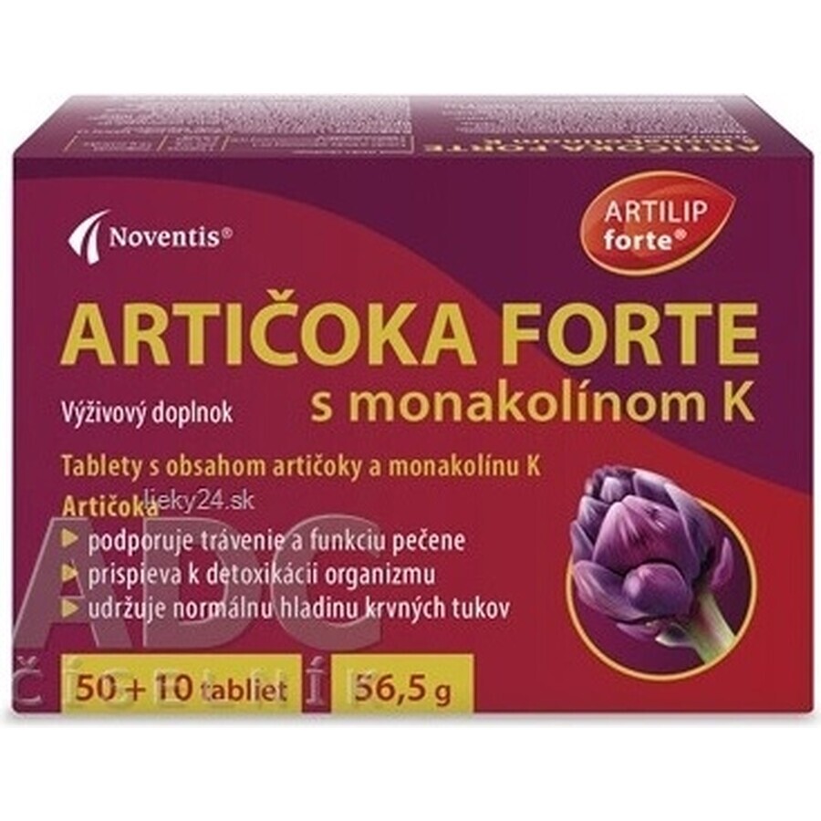 ARTIČOKA FORTE cu monacolin K 1×60 tbl, supliment alimentar ARTIČOKA FORTE cu monacolin K 1×60 tbl, supliment alimentar