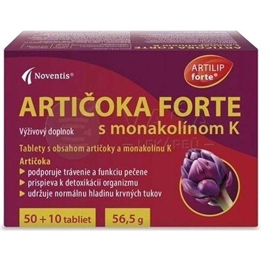 ARTIČOKA FORTE cu monacolin K 1×60 tbl, supliment alimentar ARTIČOKA FORTE cu monacolin K 1×60 tbl, supliment alimentar
