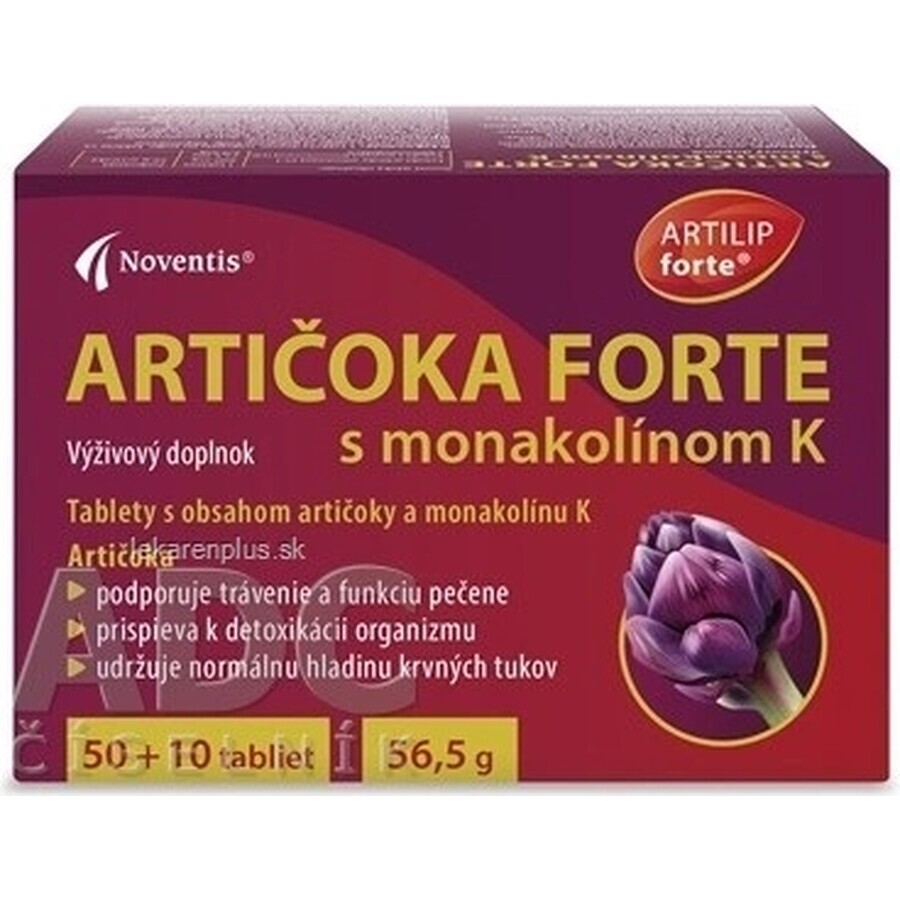 ARTIČOKA FORTE cu monacolin K 1×60 tbl, supliment alimentar ARTIČOKA FORTE cu monacolin K 1×60 tbl, supliment alimentar