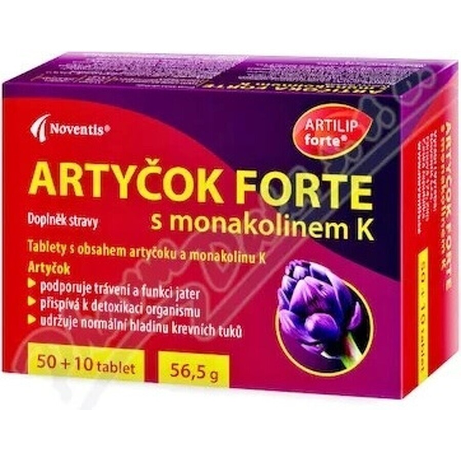 ARTIČOKA FORTE cu monacolin K 1×60 tbl, supliment alimentar ARTIČOKA FORTE cu monacolin K 1×60 tbl, supliment alimentar