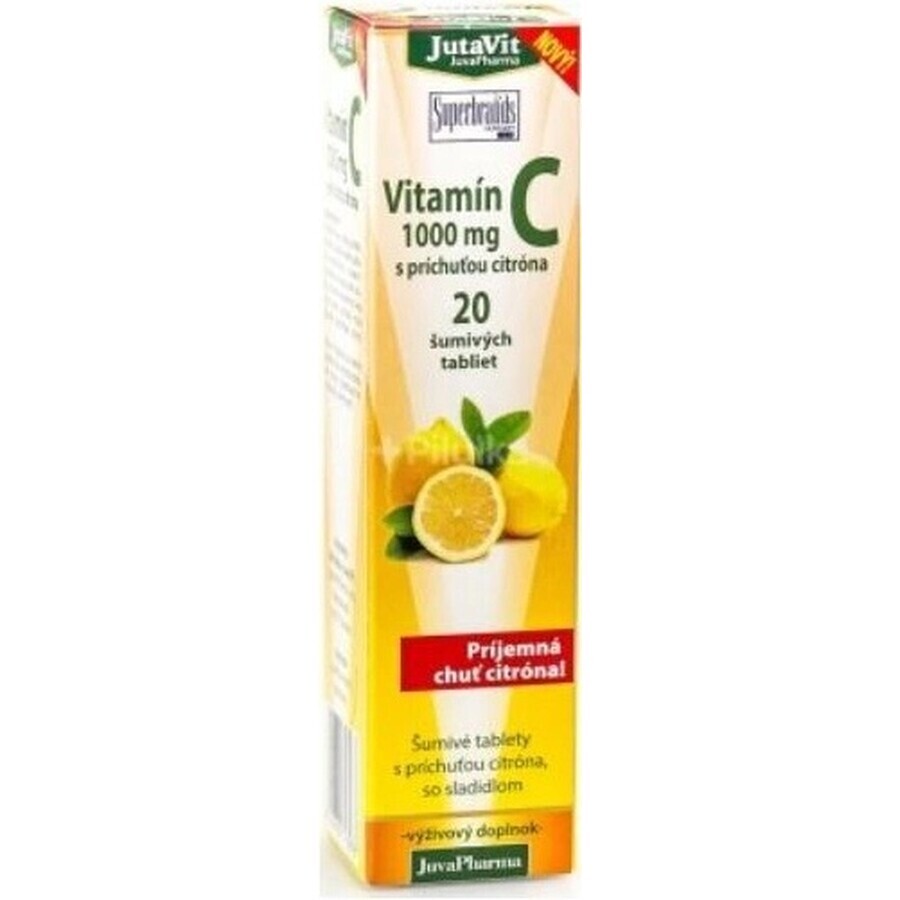 JutaVit Vitamine C 1000 mg 1×20 stuks, bruistabletten met citroensmaak