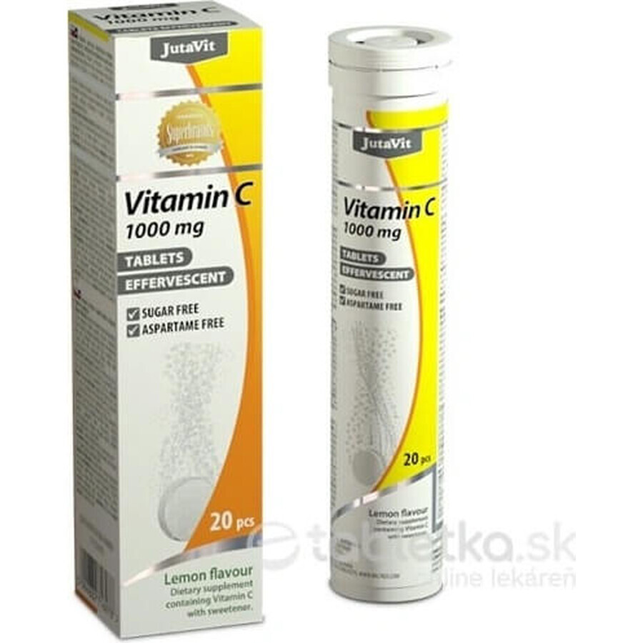 JutaVit Vitamine C 1000 mg 1×20 stuks, bruistabletten met citroensmaak