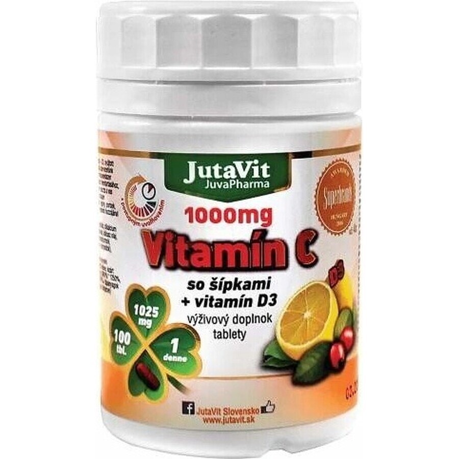 JutaVit Vitamine C 1000 mg 1×20 stuks, bruistabletten met citroensmaak