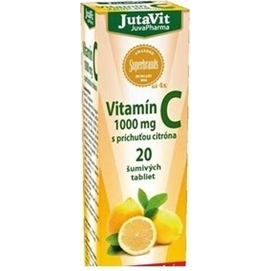 JutaVit Vitamine C 1000 mg 1×20 stuks, bruistabletten met citroensmaak