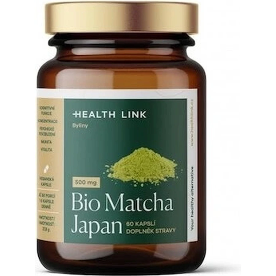 HEALTH LINK BIO Matcha Organic Matcha Japan 500 mg 1×60 cps, voedingssupplement