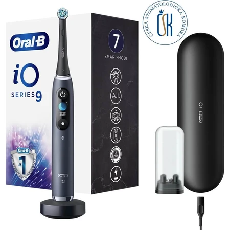 Oral B EK iO Series 9 Black onyx + porte-brosse à dents + étui de voyage 1×1 set, brosse à dents électronique