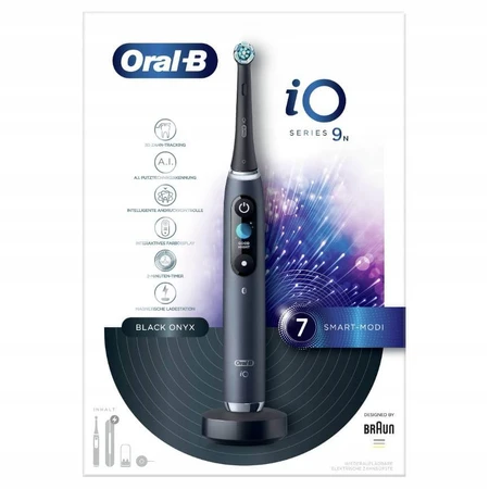 Oral B EK iO Series 9 Black onyx + porte-brosse à dents + étui de voyage 1×1 set, brosse à dents électronique