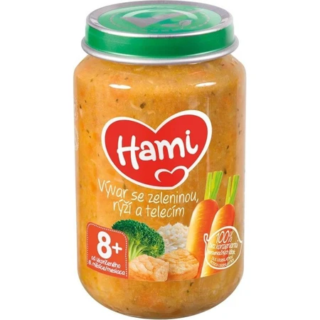 HAMI Vorspeise Bouillon mit Gemüse, Reis und Kalbfleisch 1×200 g, Fleisch-Gemüse-Vorspeise