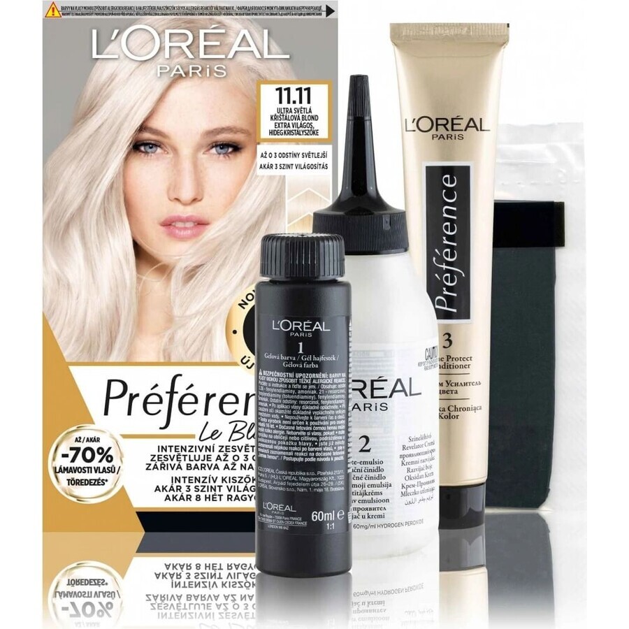L'Oréal Paris Preference Le Blonding Ultra licht koel kristalblond 1×180 ml kleur L'Oréal Paris Preference Le Blonding Ultra licht koel kristalblond 1×180 ml kleur