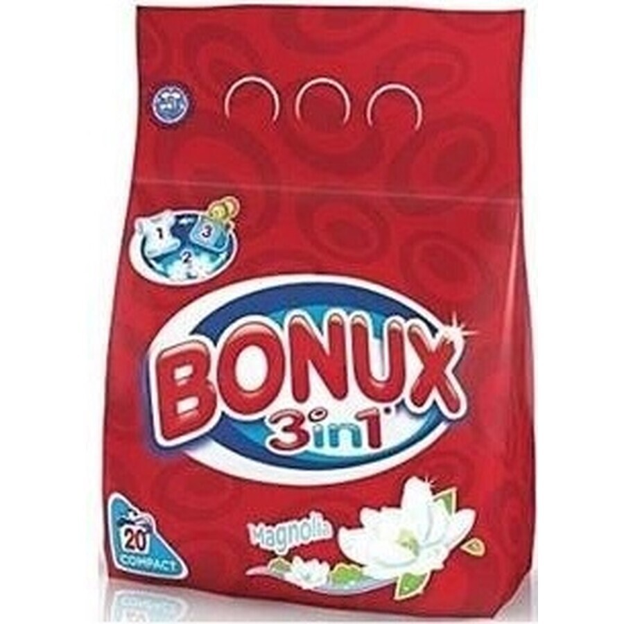 Bonux powder 20PD 3in1 Magnolia Colour 1×1500 g, poudre à laver