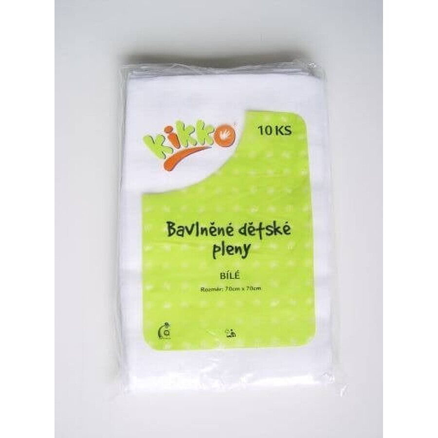 XKKO LUX Couches en coton très épais 70x70 blanc - 10 pcs 1×1 pc