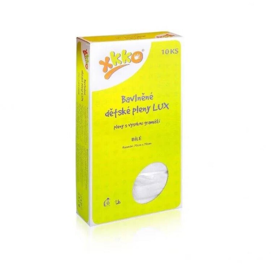 XKKO LUX Couches en coton très épais 70x70 blanc - 10 pcs 1×1 pc