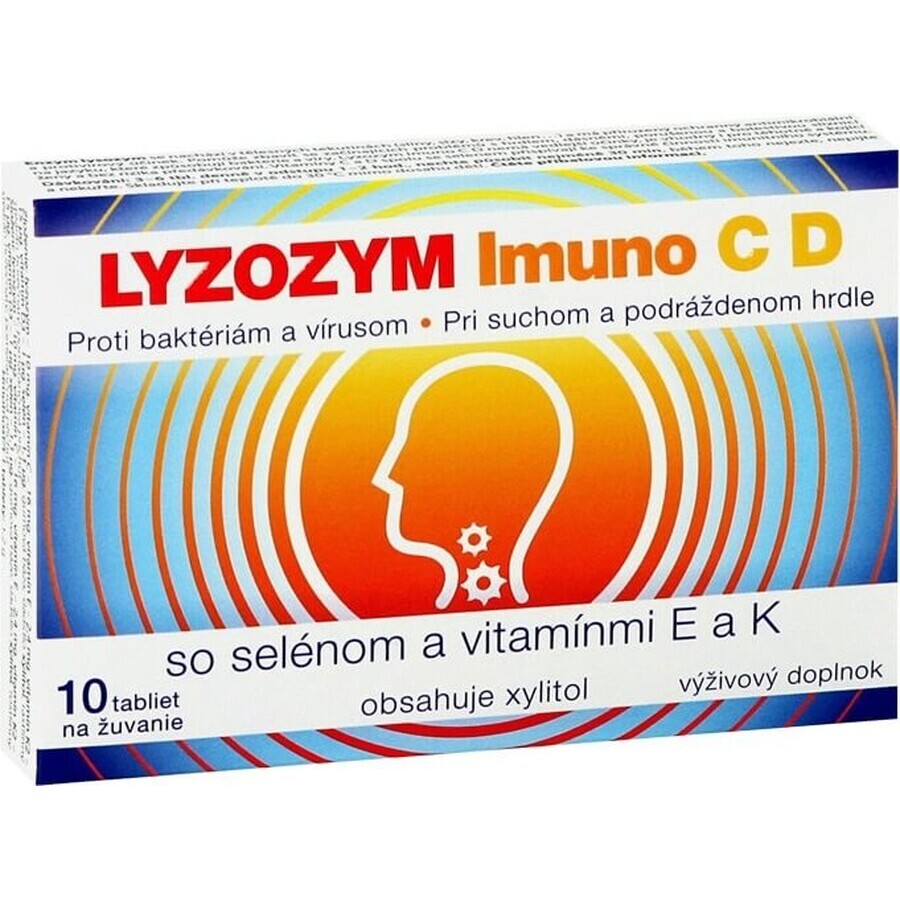 LYZOZYM Immuno C D with selenium and vitamins E and K 10 tbl. for chewing 1×10 tbl. for chewing