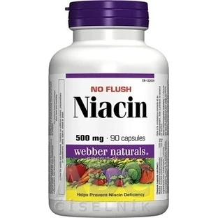 WEBBER NATURALS Niacine B3 500 mg niet-allergeen! 1×90 cps, voedingssupplement