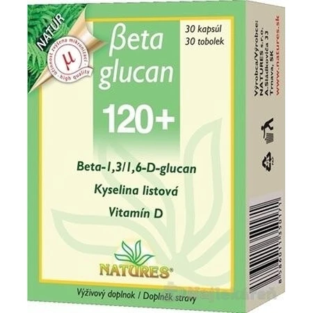 NATURES Betaglucan 120+ 1×30 cps, voedingssupplement