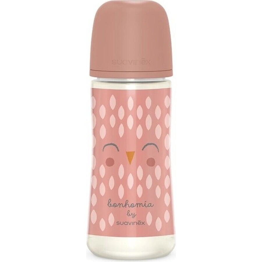SUAVINEX | BONHOMIA Flasche BONHOMIA 360 ml physiologische Flasche SX PRO +6 LF - rosa 1×360 ml, Trinkflasche