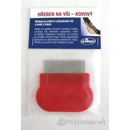 VITAR PIOJO COMB - METAL 1×1 ud, para peinar piojos y sacar piojos del pelo