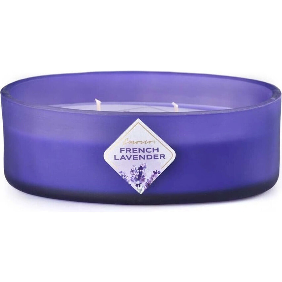 Buy Emocio Colored glass bottle 144×102×50 mm oval 2 wicks French lavender scented candle 1×1 pc, scented candle Emocio Colored glass bottle 144×102×50 mm oval 2 wicks French lavender scented candle 1×1 pc, scented candle