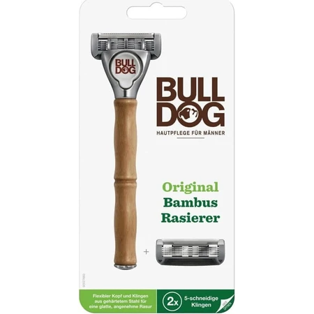 Maquinilla de afeitar Bulldog Bulldog Original Bamboo + 2 cabezales de recambio Set 1×1, maquinilla de afeitar + 2 cabezales de recambio