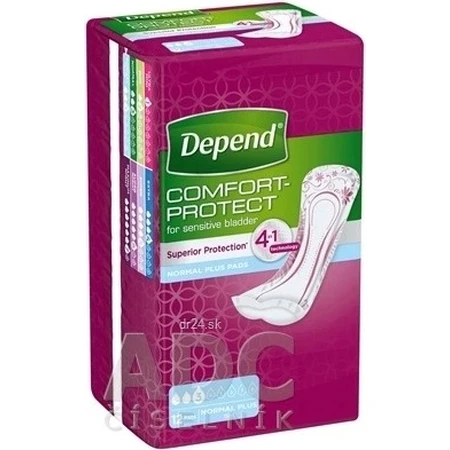 DEPEND NORMAL PLUS 1×12 unidades, absorbentes para incontinencia 10×28 cm