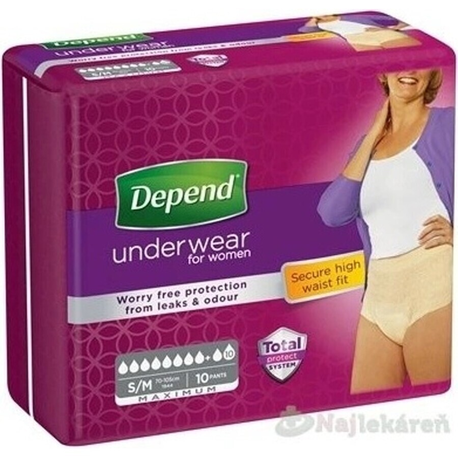 DEPEND MAXIMUM S/M für Männer 1×10 Stück, elastische Slips, Hüftumfang 95-130 cm