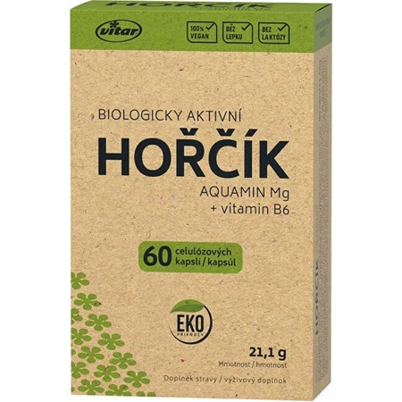 VITAR HORČÍK AQUAMIN Mg + vitamine B6 1×60 cps, voedingssupplement