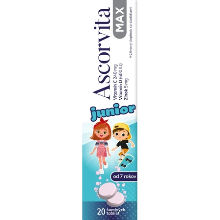 Ascorvita MAX junior - vanaf 7 jaar 1×20 tbl, voedingssupplement