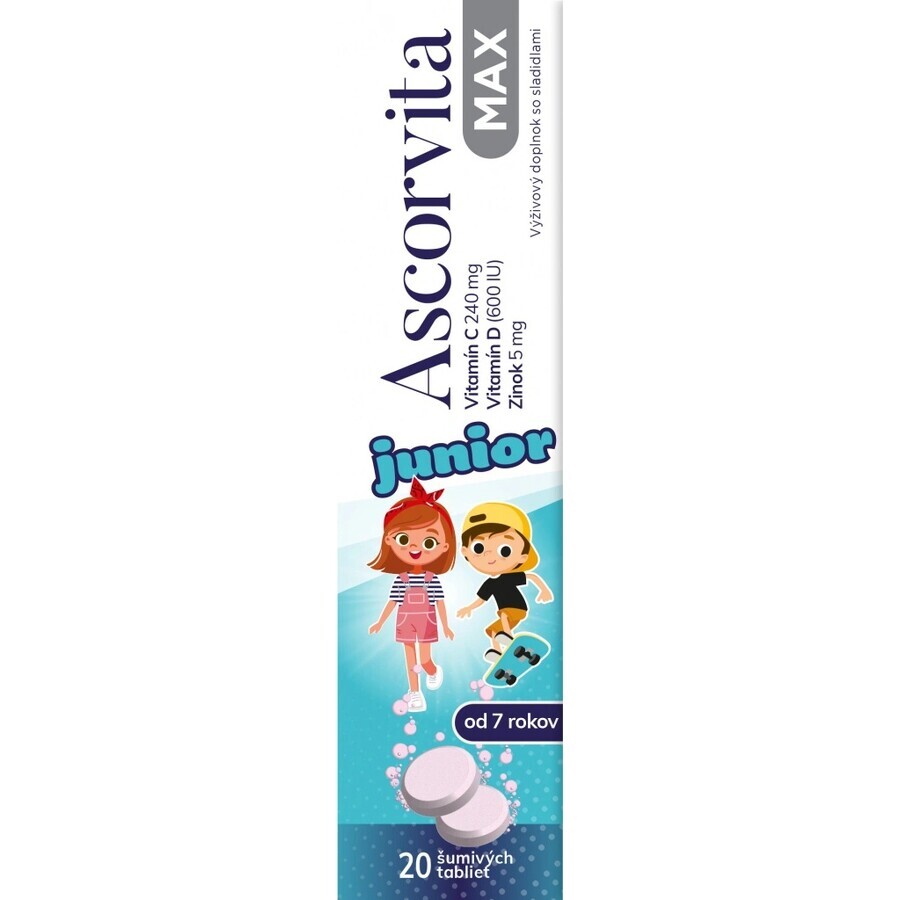 Ascorvita MAX junior - vanaf 7 jaar 1×20 tbl, voedingssupplement