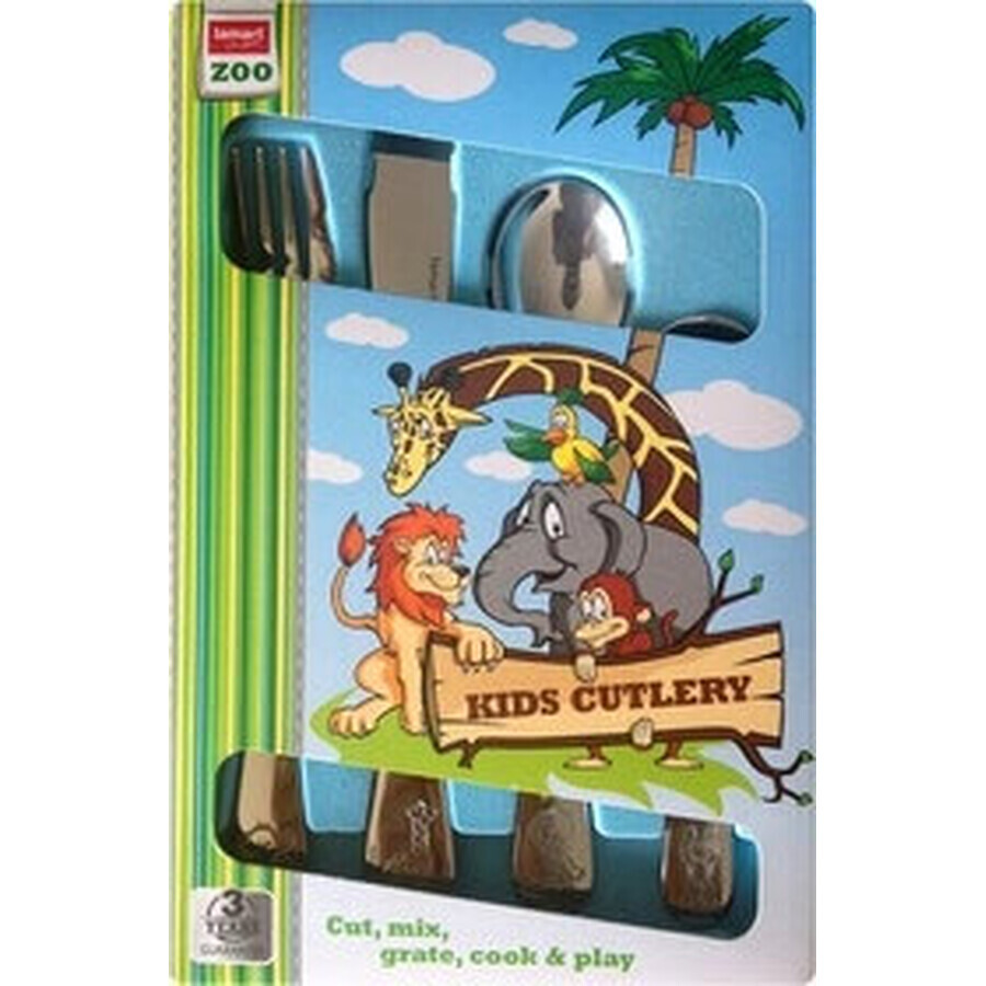 Zoo Lamart Kinderbestekset 1×4 stuks, kinderbestekset Zoo Lamart Kinderbestekset 1×4 stuks, kinderbestekset