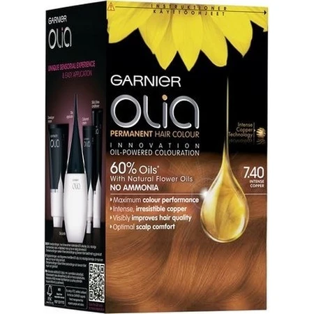 Garnier Olia Permanente Haarkleuring 7.40 Intense Koper 1×1 set, permanente haarkleuring