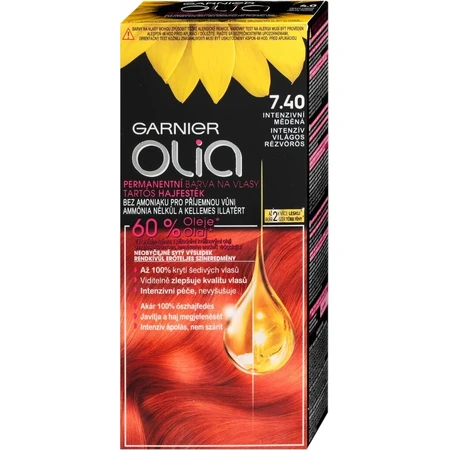 Garnier Olia Permanente Haarkleuring 7.40 Intense Koper 1×1 set, permanente haarkleuring