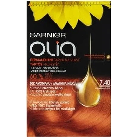 Garnier Olia Permanente Haarkleuring 7.40 Intense Koper 1×1 set, permanente haarkleuring