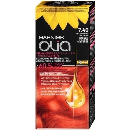 Garnier Olia Permanente Haarkleuring 7.40 Intense Koper 1×1 set, permanente haarkleuring