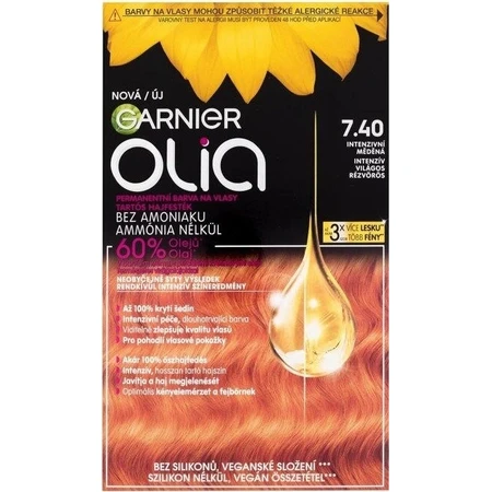 Garnier Olia Permanente Haarkleuring 7.40 Intense Koper 1×1 set, permanente haarkleuring