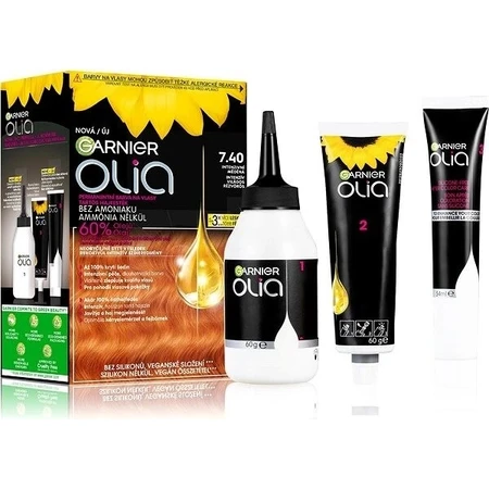 Garnier Olia Permanente Haarkleuring 7.40 Intense Koper 1×1 set, permanente haarkleuring