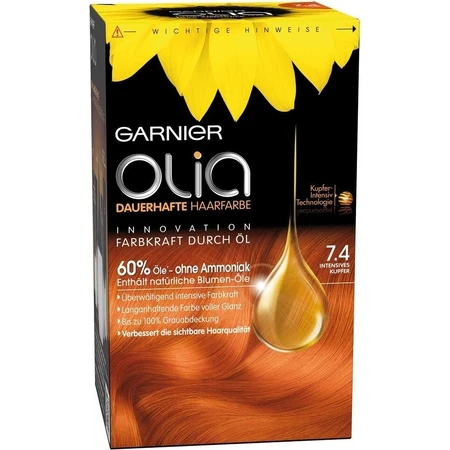 Garnier Olia Permanente Haarkleuring 7.40 Intense Koper 1×1 set, permanente haarkleuring