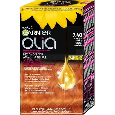 Garnier Olia Permanente Haarkleuring 7.40 Intense Koper 1×1 set, permanente haarkleuring