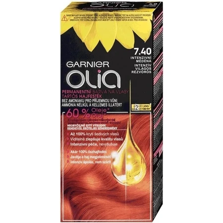 Garnier Olia Permanente Haarkleuring 7.40 Intense Koper 1×1 set, permanente haarkleuring