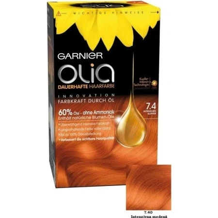 Garnier Olia Permanente Haarkleuring 7.40 Intense Koper 1×1 set, permanente haarkleuring