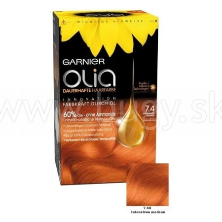 Garnier Olia Permanente Haarkleuring 7.40 Intense Koper 1×1 set, permanente haarkleuring