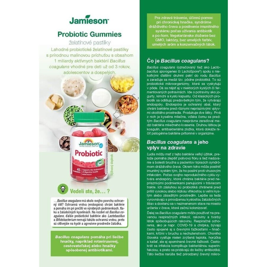 Probiotic Gummies Gélatine Gummies 45 pcs 1×45 pcs, complément alimentaire
