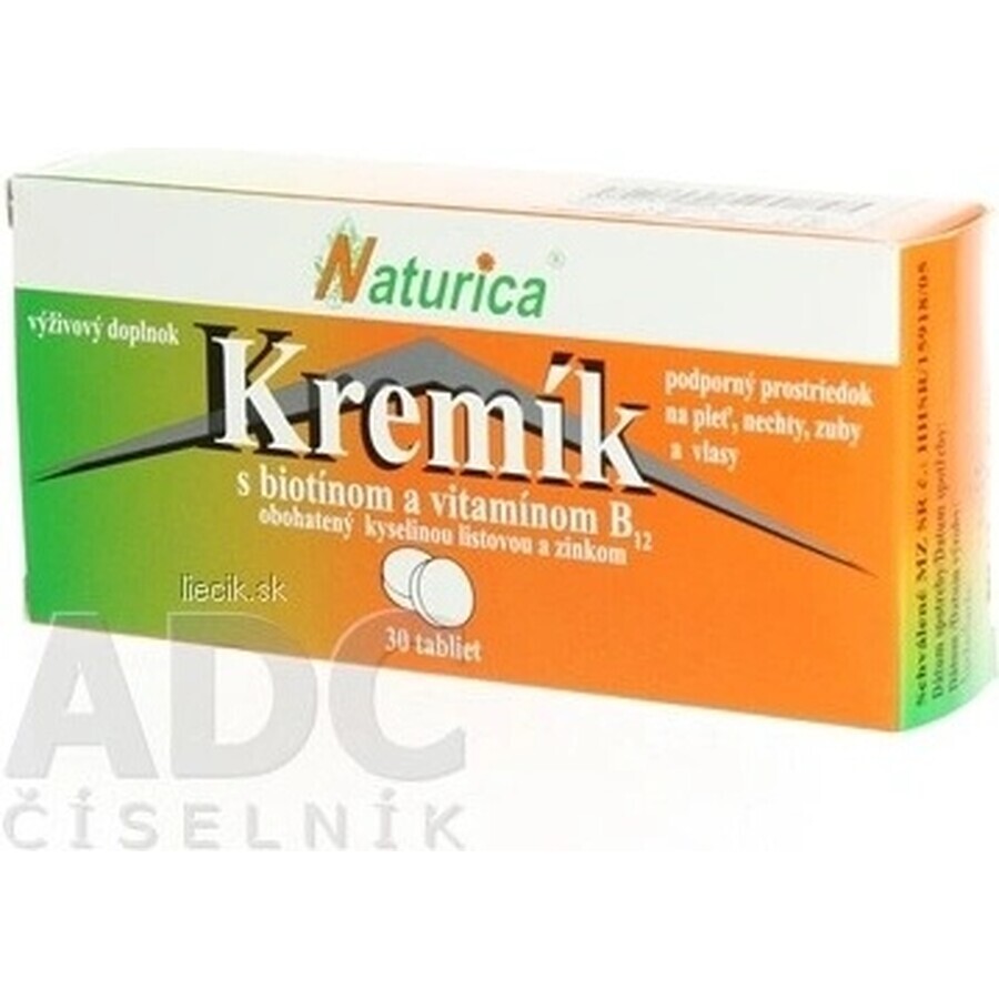 Naturica Silica cu biotină și vitamina B12 1×30 tbl, siliciu + biotină + vitamina B12