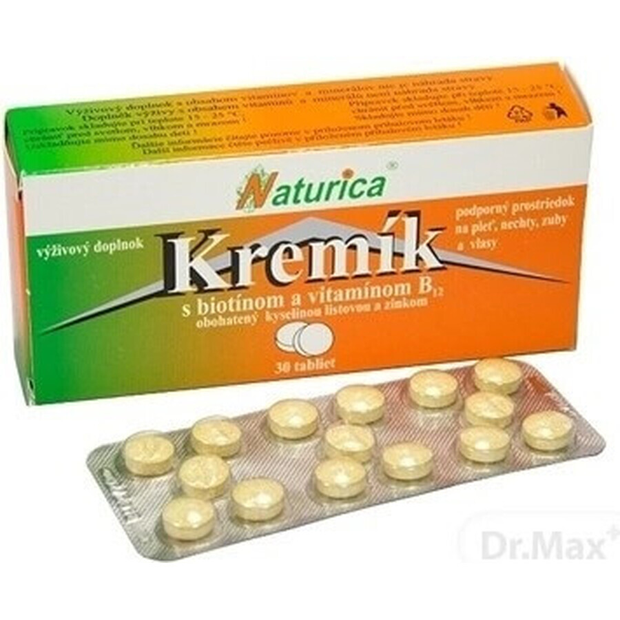 Naturica Silica cu biotină și vitamina B12 1×30 tbl, siliciu + biotină + vitamina B12