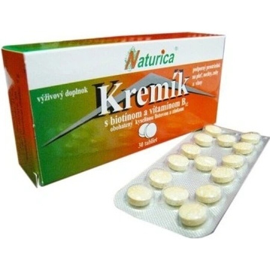 Naturica Silica cu biotină și vitamina B12 1×30 tbl, siliciu + biotină + vitamina B12