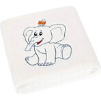 Kinderdecke KORALL MICRO 1004/001 75x100 weiß mit gesticktem Elefanten 1×1 St., Babydecke