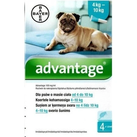 Advantix Spot-on para perros de 4 a 10 kg (4 pipetas) 4x1 ml